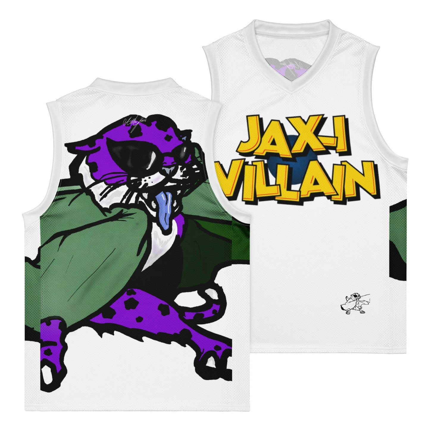 Jaxivillain home basketball jersey.